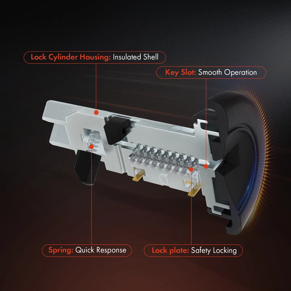 Nuevo cilindro de bloqueo de encendido Zamak 5 con 2 llaves para Kia Borrego 2009 2010 2011 Foto 3 de 4