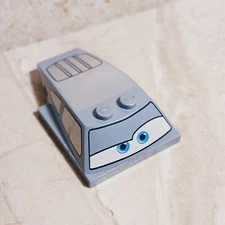 LEGO Cars Car Top Sand Blue Printed Chrome Silver Stripes Back Window Fun Build