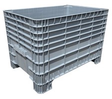 Euro Size Pallet Box / Bulk Storage Container. Solid sided on feet
