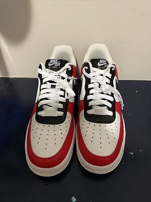 Nike Air Force 1 Low ID By You Red Black Sneakers Womens 10