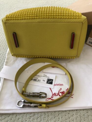 CHRISTIAN LOUBOUTIN YELLOW LEATHER PANETTONE SPIKED BOWLER BAG: Auth, Preowned - Picture 2 of 12