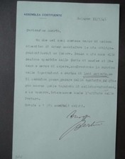 Autografo Bertini Giovanni Fondatore Partito Popolare italiano Costituente 1946