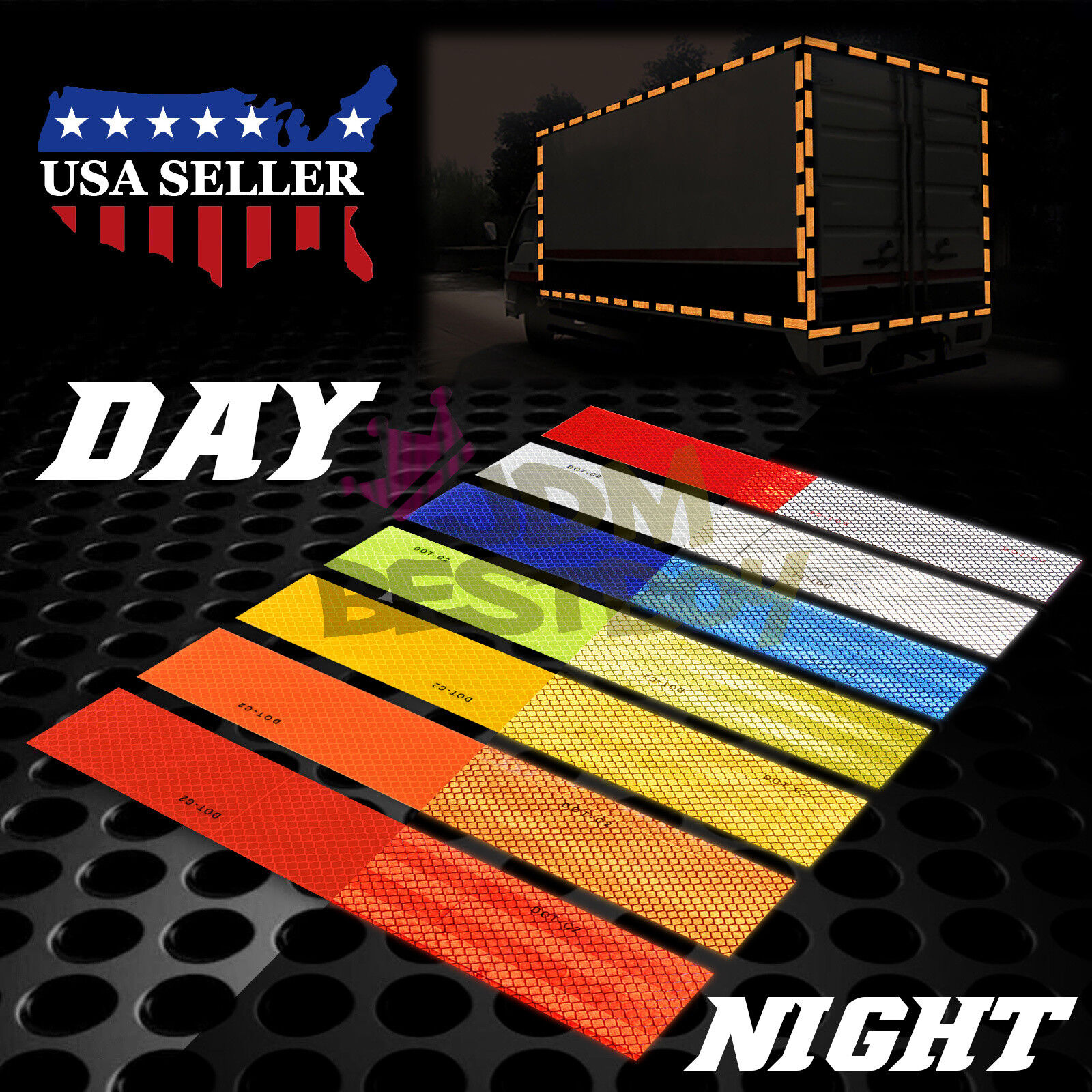 DOT-C2 Conspicuity Super sale period limited Reflective Tape Strip Detroit Mall Safety 1 Foot T Warning