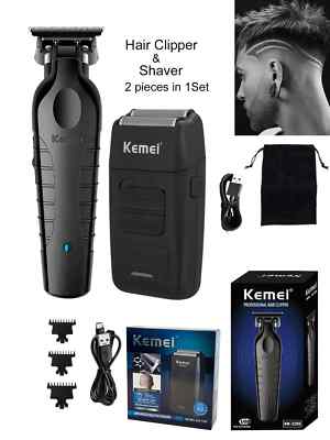 Kemei 2tlg Herren Pflegeset KM 2299 elektrische Haarschneidemaschine und KM 1102 elektrisch