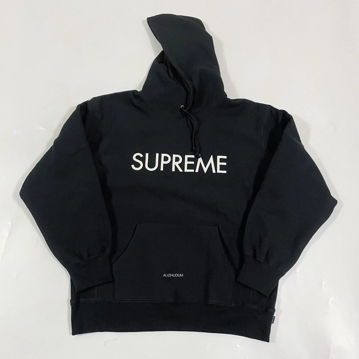 SUPREME FW22 CAPITAL HOODED SWEATER EMBROIDERED LOGO BLACK MLXL | eBay