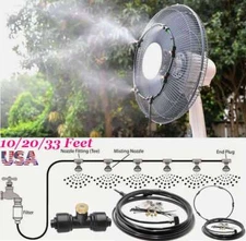 20/33FT Outdoor Fan Mist Cooling System Kit for Patio Fan Garden Greenhouse Cool