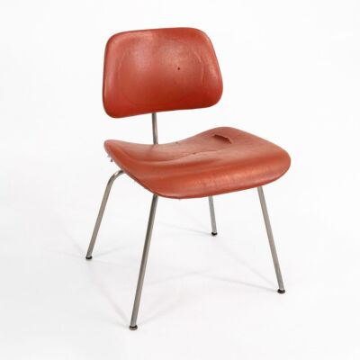 1952 Rare Herman Miller Evans Eames DCM Chair with Original Upholstery and Label