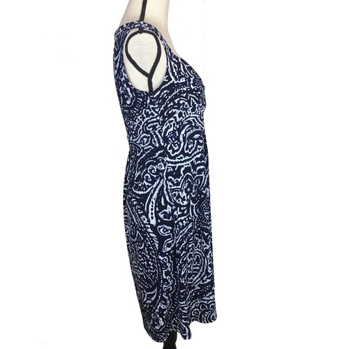 Ann Taylor LOFT Dress Blue White Print Sleeveless Sz 8 NWT MSRP $69 - Picture 6 of 9