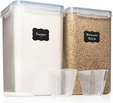 Set of 2 Extra Large 6.5L Food Storage Containers with Airtight Lids