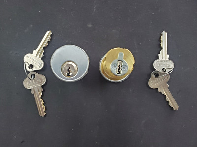 2 Mortise Lock Cylinders 1-1/8'' for Commercial Store Front Door Adams Rite