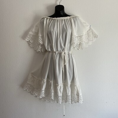 NWT City Chic Midi Women LG Dress Eyelet Crochet Tie FairyCore Cottage Graduate