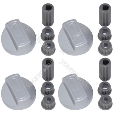 4 Comet Universal-Regler und Adapter Herd/Backofen/Grill silber