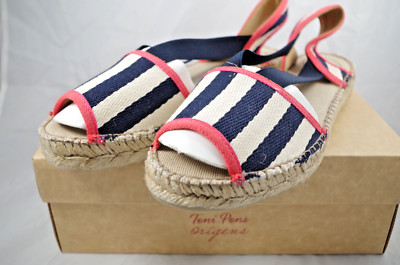 Toni Pons Estel-BE Navy Sandals Espadrilles Made in Spain Sz 38 EUR 7.5 US