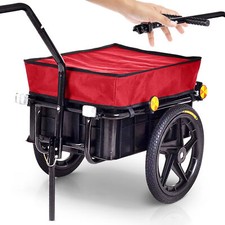 SAMAX Remorque de Vélo Chariot de Transport Bagages Cargo Trailer Bâche 60kg 70L