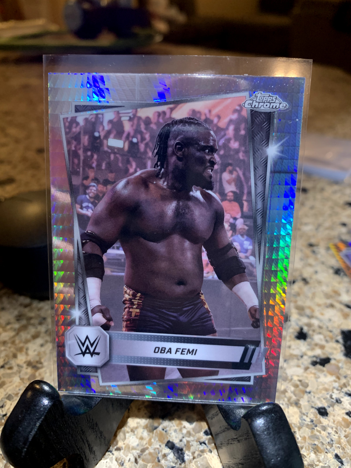 2025 Topps Chrome WWE #113 Oba Femi Prism Refractor NXT