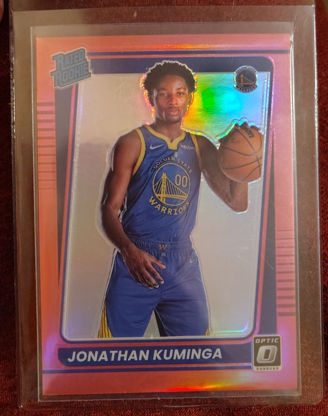 2021-22 Donruss Optic #190 Jonathan Kuminga Rated Rookie Pink Prism 03/25