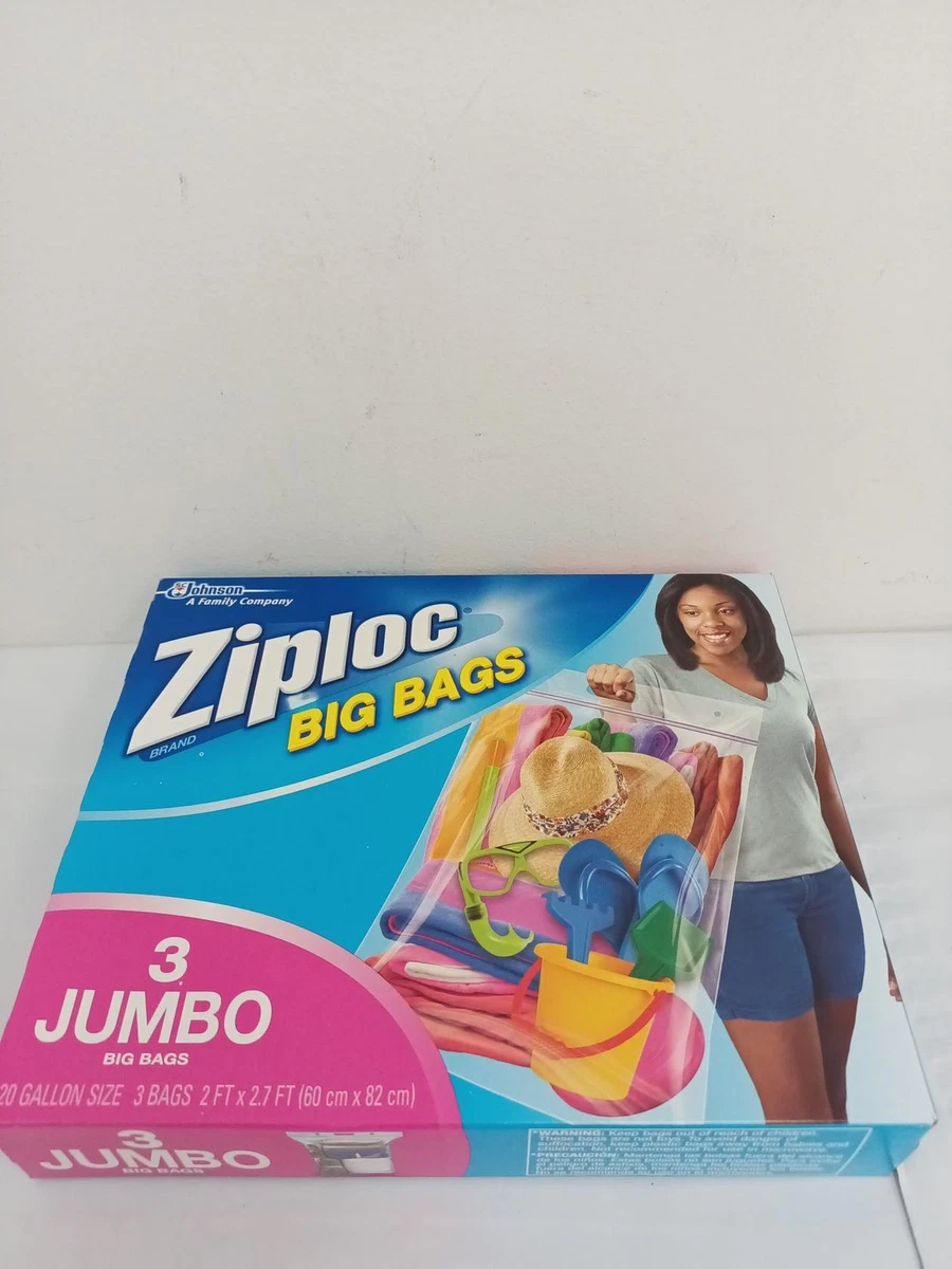 Ziploc Big Bags, XXL Heavy Duty, 20 Gallon Size, 3 bags