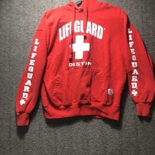 Official Licensed Lifeguard Hoodie Sweatshirt Destin Florida Red Men’s Large L