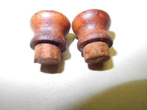 VINTAGE SINGER TREADLE SEWING MACHINE SMALL 2 PIECE SET FANCY OAK DRAWER KNOBS - Picture 4 of 8