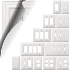 White Light Switch Cover Continental Wallplate Decora Toggle Rocker Outlet GFI