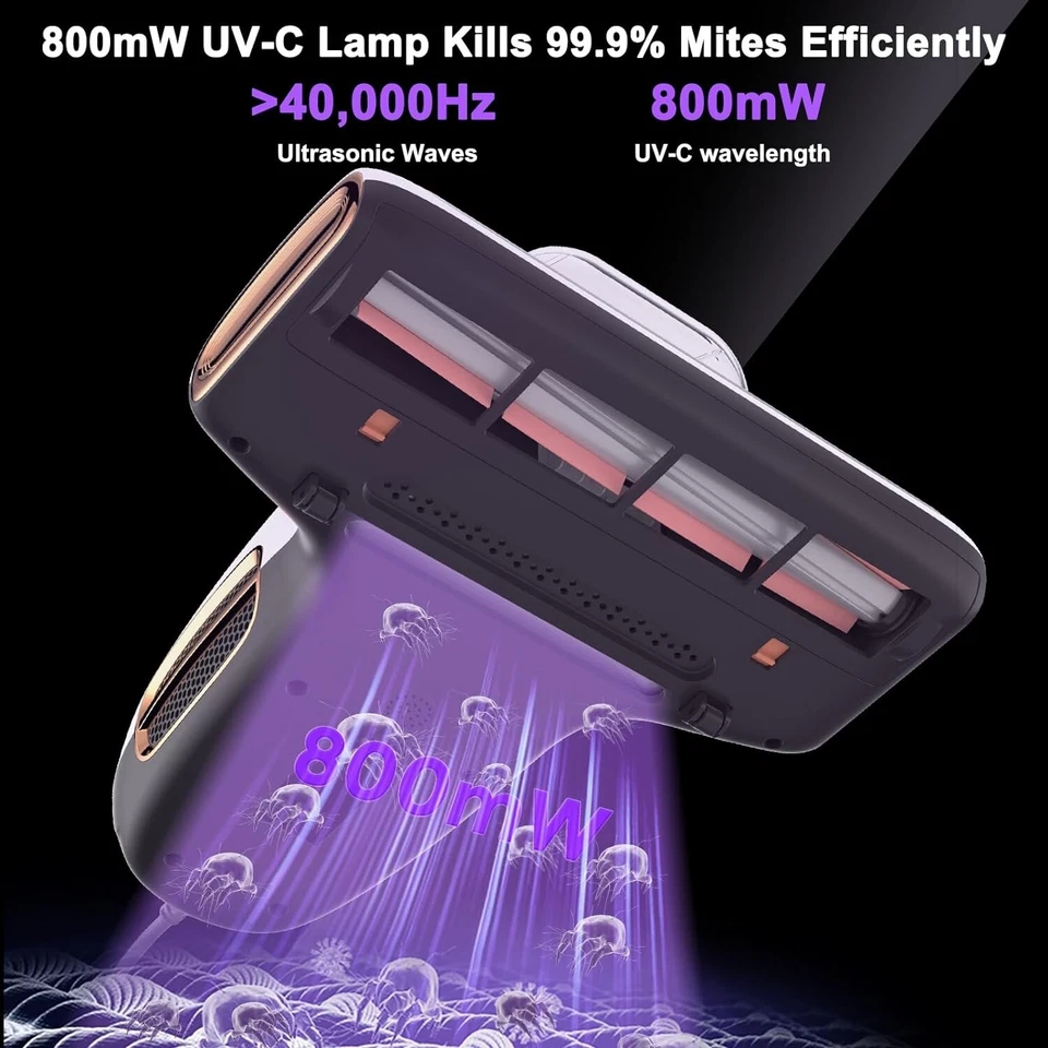 T600 Mattress Vacuum Cleaner – 700W Handheld w/ UV, 15Kpa Suction, Sensor - Image 3 of 4