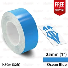 OCEAN BLUE 1" 25mm Roll PIN STRIPE Car Striping Line TAPE Decal Vinyl Sticker