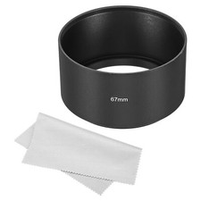 67mm Lens Hood, Long Focus Frosted Surface Hood with Cleaning Cloth