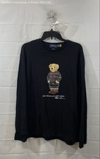 Polo Ralph Lauren Men's Black Long Sleeve Polo Bear Classic Fit T-Shirt Sz L