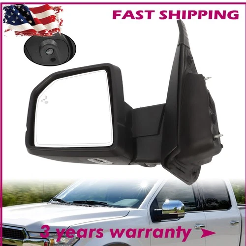 For 2015-2021 Ford F-150 Driver Side Power Mirror Signal Blind Spot w/Camera
