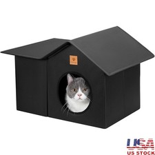 Outdoor Cat Shelter Insulated Waterproof Feral Cat House Multi Cat Home New