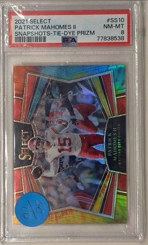Panini 2021 Select Patrick Mahomes II Tie-Dye Prizm #SS10 /25 PSA 8 Chiefs