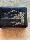 VINTAGE JAPANESE DAMASCENE CIGARETTE CASE GOLD SILVER INLAY MT FUJI SCENIC