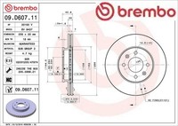 2X Bremsscheibe Brembo 09.D607.11 2 Bremsscheiben Vorderachse Vorne FüR Kia