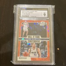 Panini Contenders Optic Red Cracked Ice Dirk Nowitzki #1 CSG 9 Mavericks