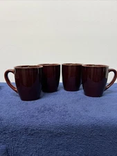 4 Home Trends Bazaar Brown Glazed Coffee Cups Mugs  4 1/2” Tall