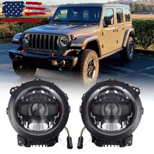 2PCS LED Headlight DRL Lamp For Jeep Wrangler JL 2018-2024 Gladiator JT 2020-24