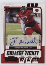 2021 Contenders Draft Picks College Game Ticket Red Forrest Merrill Auto 10k8
