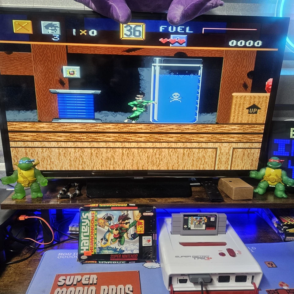 Harleys Humongous Adventure Super Nintendo Cart - Box - Manual - CIB - Tested - Image 3 of 4