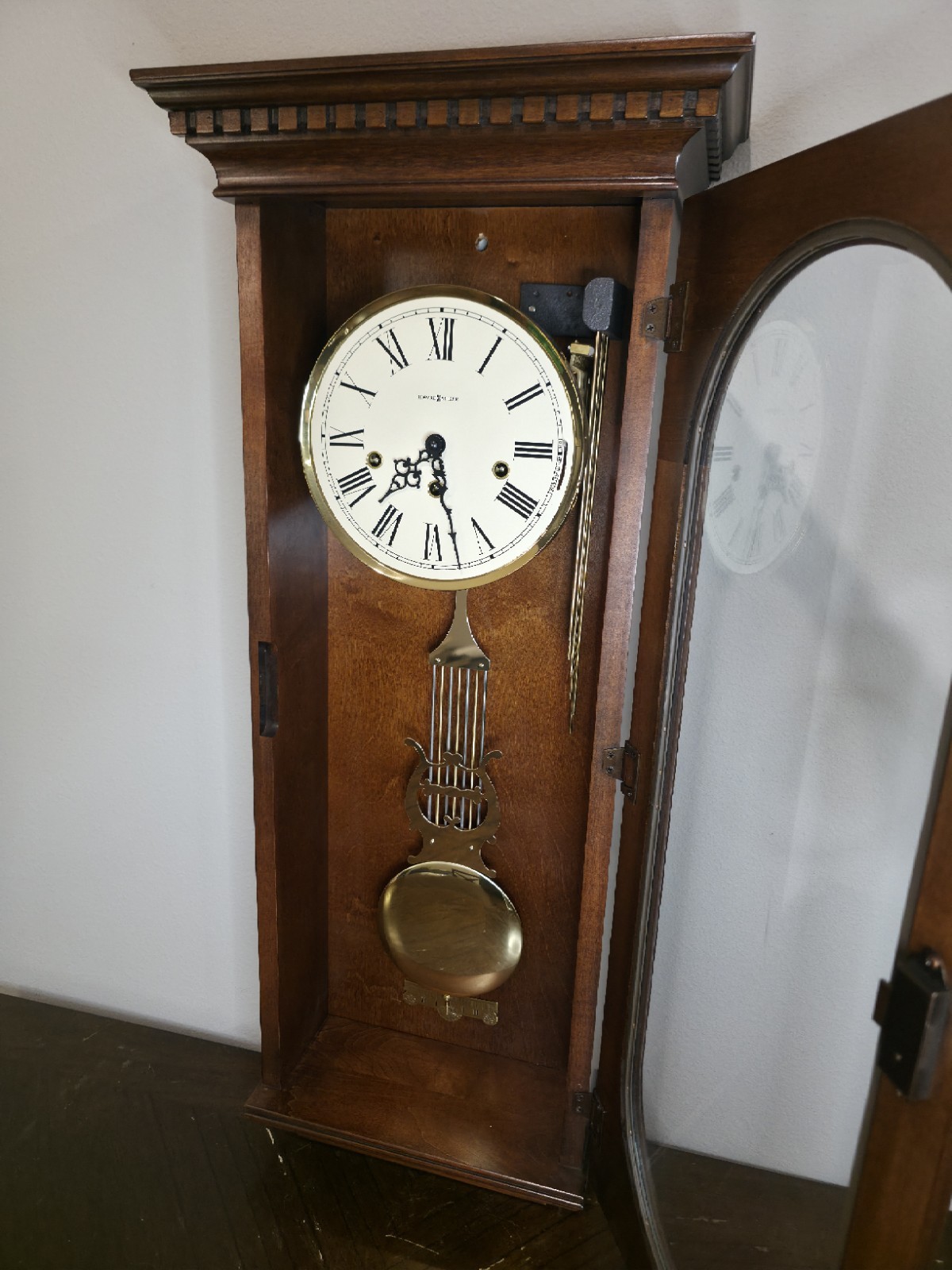 Howard Miller Lewis Triple-Chime Mechanical Wall Clock Model 613-637