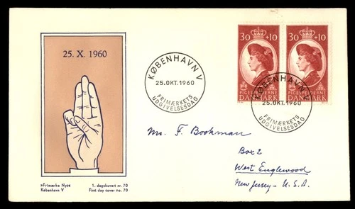 Mayfairstamps Denmark FDC 1960 pair girl scouts First Day Cover aaw_66123