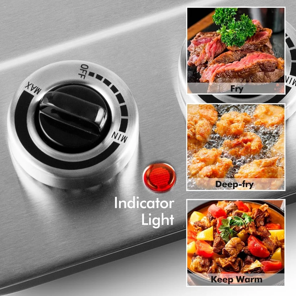 Doble Quemador, Placa Caliente Eléctrica Cerámica CUSIMAX 1800W para Cocina, Doble Con... Foto 3 de 4