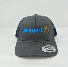 Walmart Logo Gray Dark Grey Blue Trucker Hat Cap Adult Size