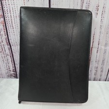 Vintage Day Runner ~ Black Split Leather Zip ...