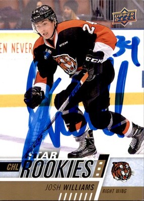 Josh Williams Signed 2017-18 Upper Deck CHL Rookies Card Medicine Hat Tigers