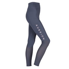 Young Rider - Aubrion Rhythm Mesh Riding Tights Navy- 15-16 Years