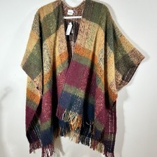 Sonoma Womens Fall Colors Burgundy Brown Cape...