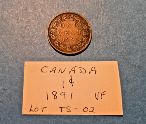 1891 Canada 1 Cent Coin - VF