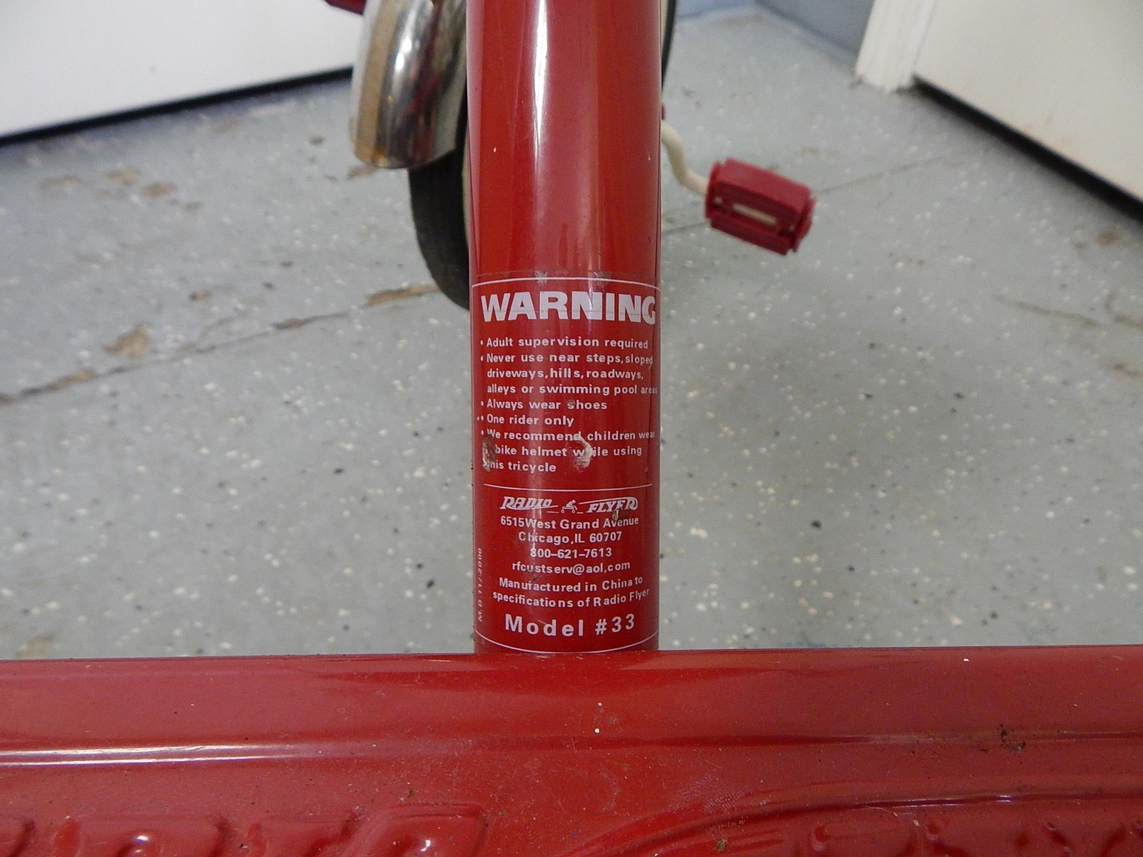 Vintage Radio Flyer Model #33 Tricycle w/Bell & Streamers