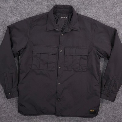 Carhartt WIP Fresno Shirt Jacket Mens M Black Work In Progress Snap Up Shacket
