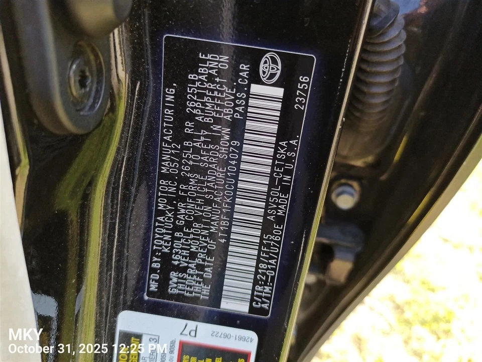 REAR SPOILER 7687106908 2012-2014 TOYOTA CAMRY - Imagem 2 de 4